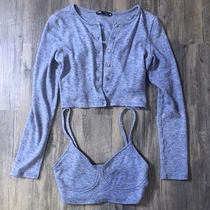 Zara Cropped Tank & Cardigan Set